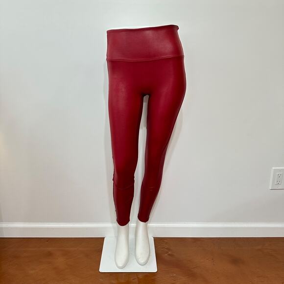 Spanx Faux Leather Ready To Wow Leggings Women Size M Mid Rise Slimming Pull On - Picture 1 of 14